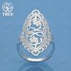 Beautiful 925 Sterling Silver Carved Flower Wedding Ring Fashion Charm Party Design Jewelry Accessories For Men And Women