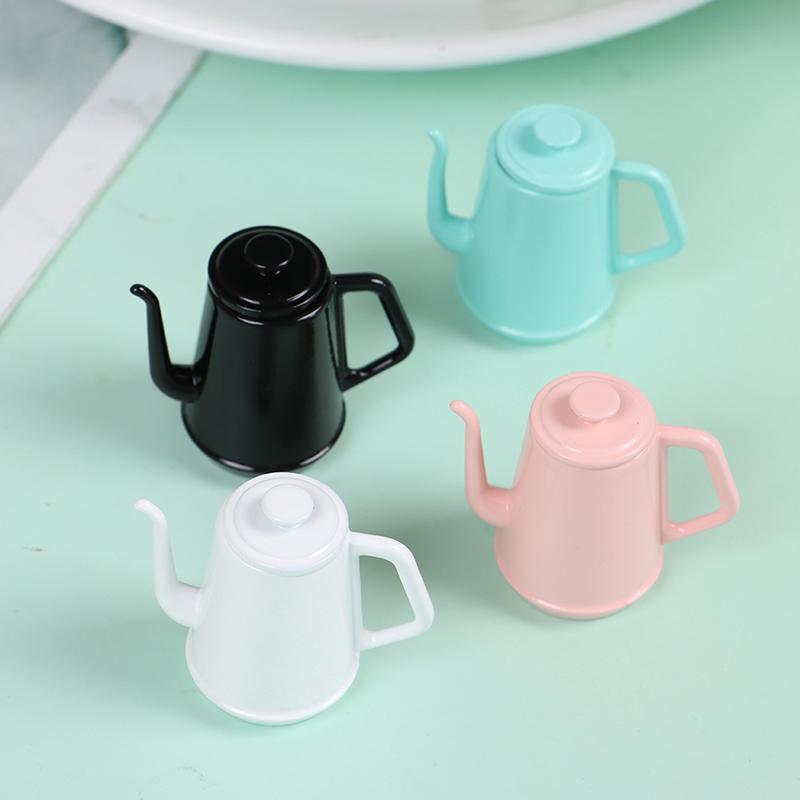 Hot1/12 Dollhouse Miniature Accessories Mini Kettle Teapot Cups Simulation Furniture Tea Pot Kitchen Model Playthings designed for Doll House