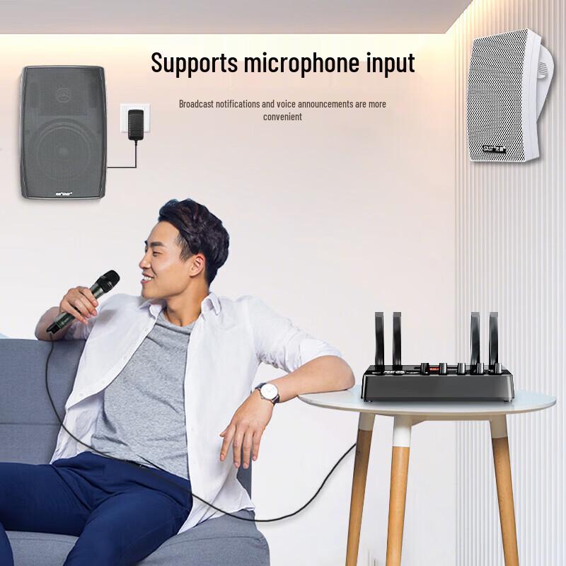 Wireless Bluetooth WiFi Public Address & Background Music System CN Plug (adapter Included)