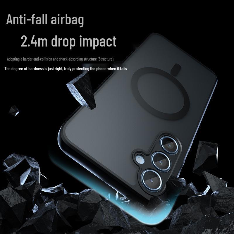 Samsung A17 Airbag Stötsäkert TPU Skyddsfodral - Hudkänsla Matt & Magnetiskt Pansar