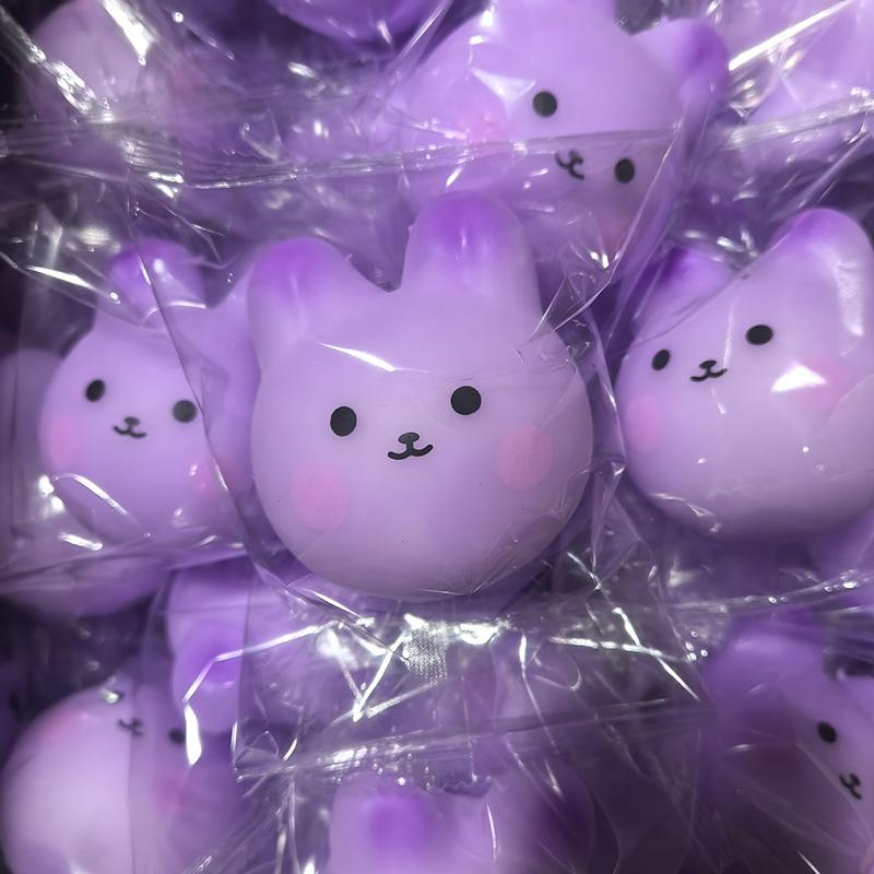 Cute Pink Pig Purple Rabbit Squishy Fidget Toys Animal Stress Balls Soft Decompression Sensory Squeeze Toy For Office Classroom
