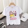 Kids T-shirt Cotton Cute Anime Print Tees Short Sleeve Kawaii Pink Cartoon Girl Summer Casual Clothes Birthday Party Gift