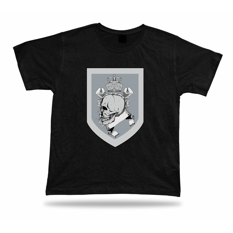 Crown Shield Skeleton Skull Awesome Cool Stylish Modern T Shirt Tee Design S