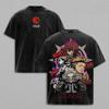Gachiakuta Rudo Enjin Reaper Riyou Printed Tee Men Women Retro Washed T-shirts Cotton T Shirt Casual Clothing Harajuku Tshirt