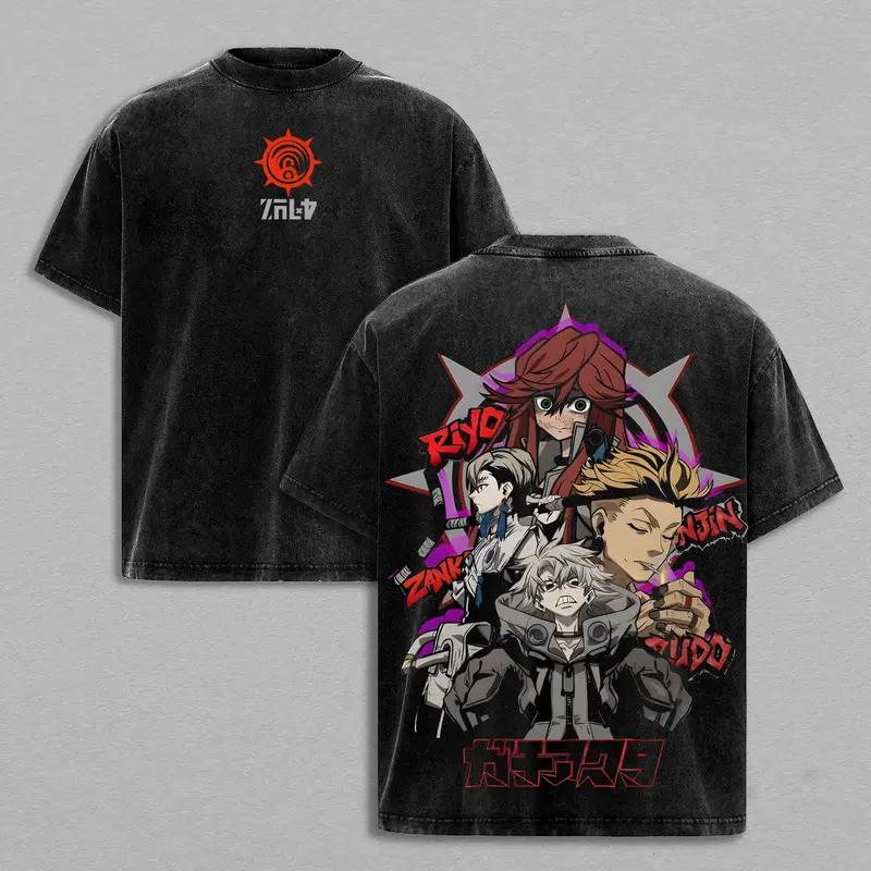 

Rudo Gachiakuta Anime Clothing Men Women Oversized T-shirts Short Sleeve Washed T Shirt Vintage Cotton Tshirt Harajuku Male Tops XXL