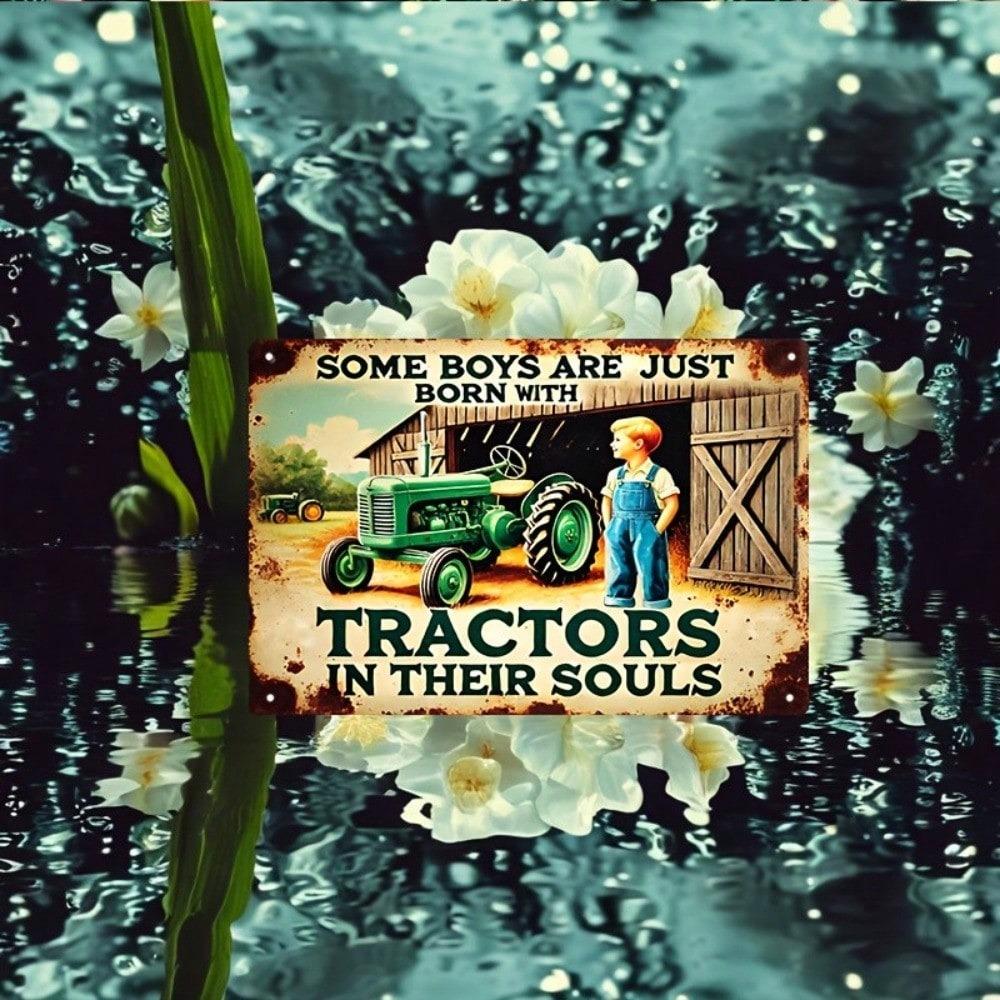 Vintage Tractor Metal Tin Sign Farmhouse Decor Rustic Wall Art