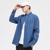 Camisa de Manga Larga de Algodón de Mezclilla Camisa Casual Camisa de Manga Larga de Atmósfera Contratada de Moda para Hombres