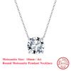 EFFIE QUEEN S925 Silver 1ct /2ct /3ct /4ct Round Moissanite Diamond Pendant Necklace for Men, Women Casual Wear 2025 Trend MON05