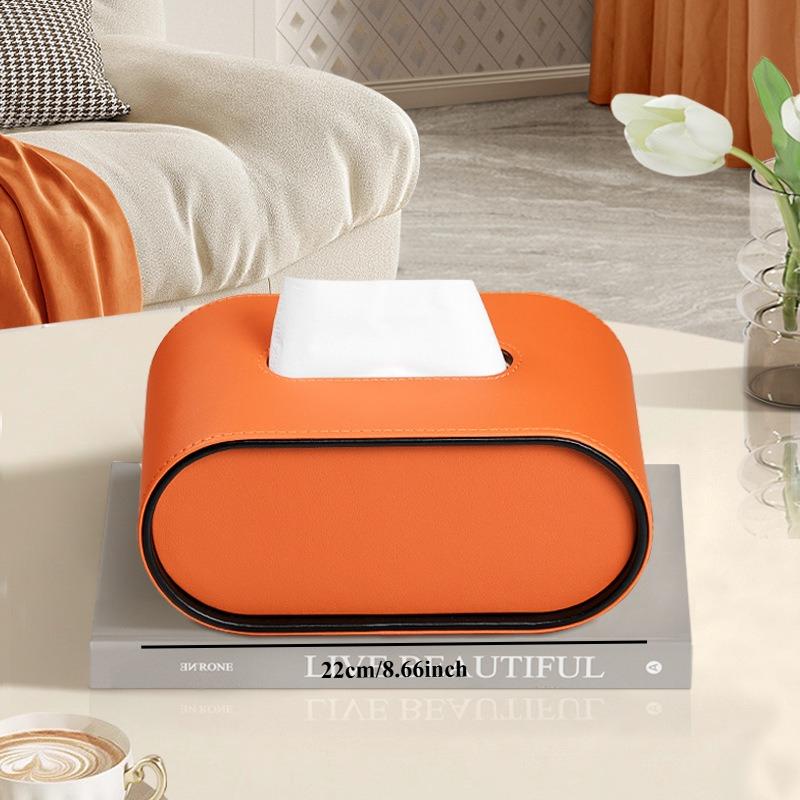 Leather Tissue Box with Storage Rack and Home Decoration Paper Rack, Suitable for Office Desks, Countertops, Bedside Tables, Etc