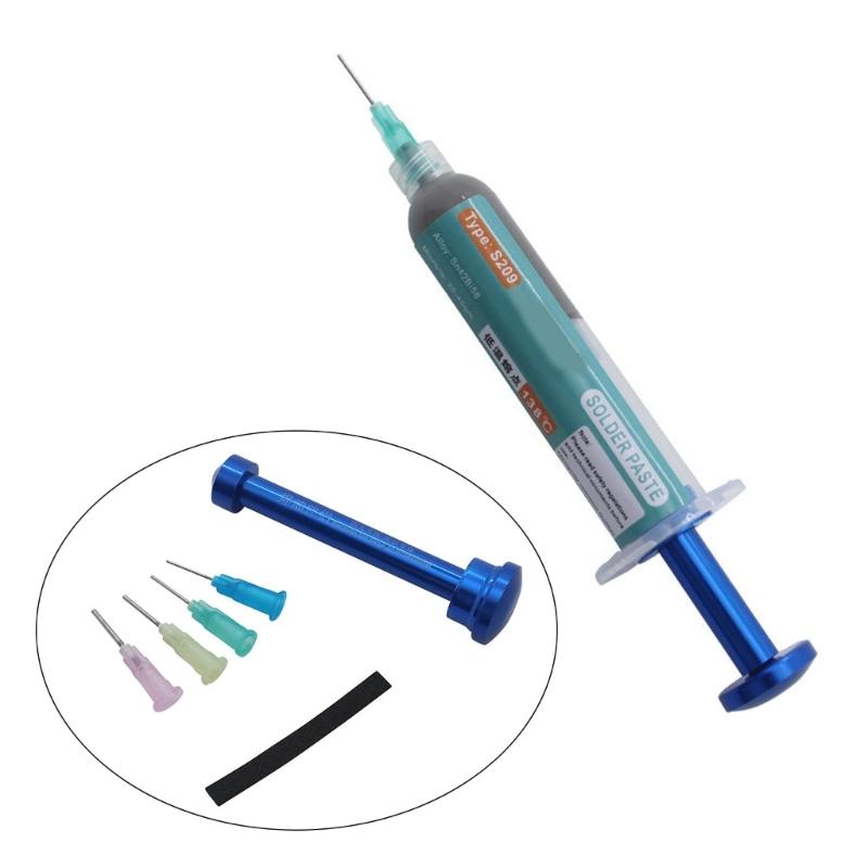 Paste saldanti Flux Mate Booster Plunger Dispenser Tool Lega di alluminio Siringhe manuali Paste saldanti Strumenti di propulsione