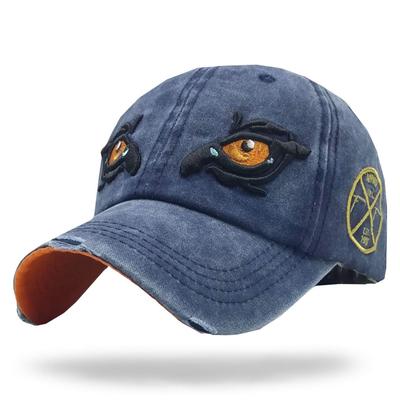 WHITE FANG Hat Vintage Distressed Cap Unique Funny Eye Patch CA222 Men's (02 Navy)