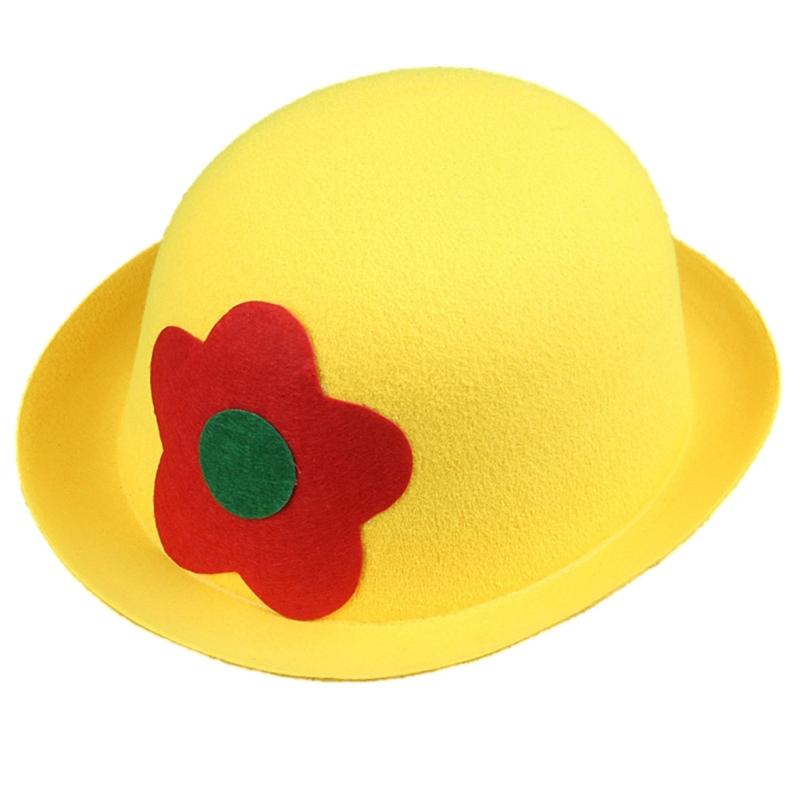 Amusement Park Clown Hat Carnival Men Circus Vintage Hat Party Flat Top Show Style Top Bonnet Men Cosplay Party Hat