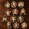 Living Room Ornament 12PCS Christmas Tree 2D Flat Pendant, Pearl Acrylic Art Kits, Bright Gift for Holiday Season Color Classic Patterns Party