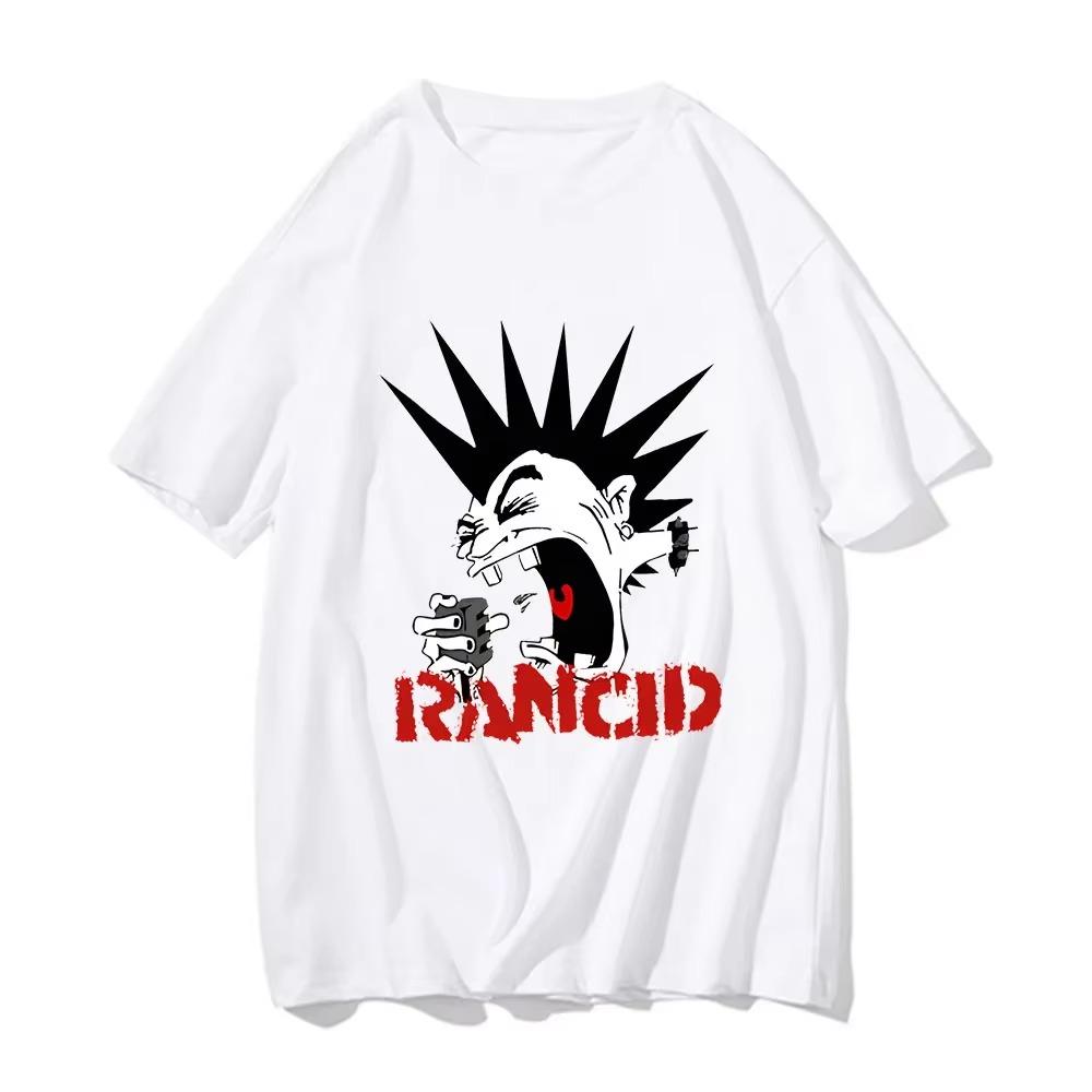 Funko Pop Punk Rancid Microphone Men Graphic Printing Tee-shirt Short Sleeve O-neck Female Male Tshirts  Gift Idea Clothes