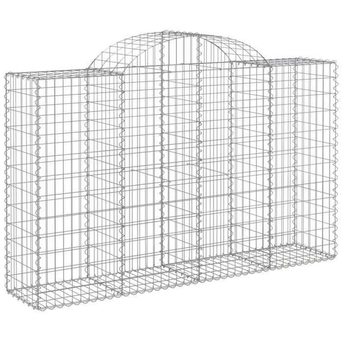 VidaXL Paniers à gabions arqués 13 pcs 200x50x120/140 cm Fer galvanisé, gabion, cage de gabion, panier de mur de gabion, mur 3146352