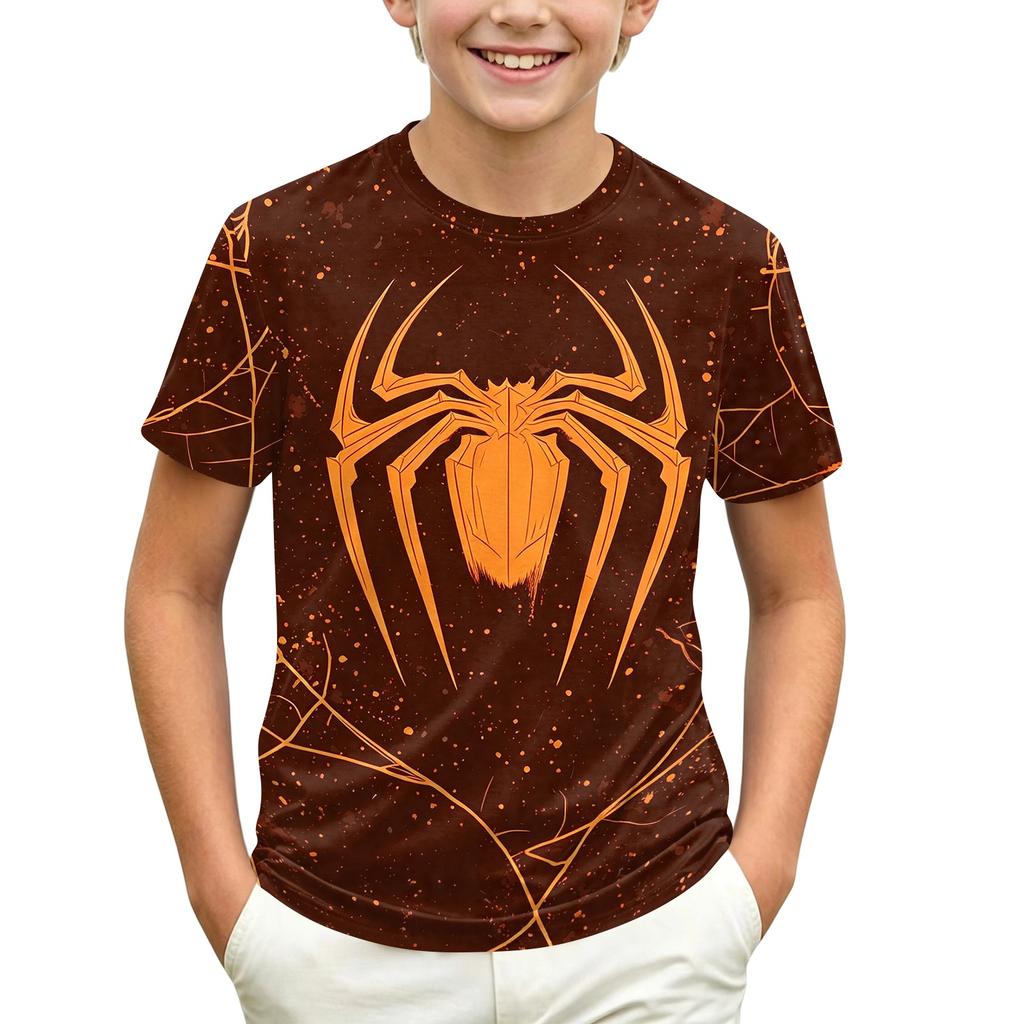 Kids' Short Sleeve Neck T-Shirt with Graphic Print for Casual Daily Wear