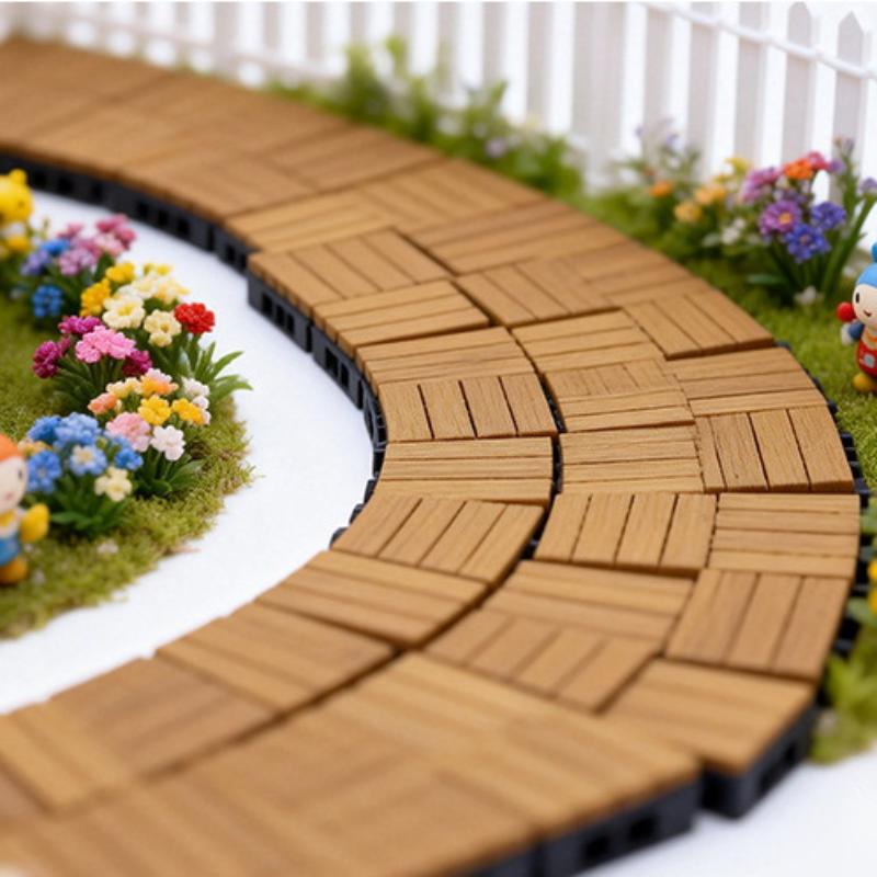 1/4Pcs 1:12 Dollhouse Flooring Simulation Outdoor Floor Bricks Miniature Modular Anti Corrosion Floor Mini Model Furniture Decor