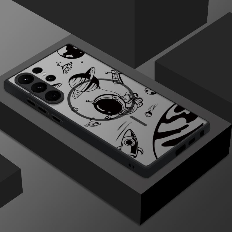 Magnetic For Magsafe Airplane Astronaut Case For Samsung Galaxy S25 Ultra Capa S24 S26 Ultra S22 S23 Plus S21 FE S25 Edge Cover