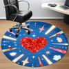1 Stück Herz Sterne Büro Runder Teppich, Matte Geeignet Für Büro, Unter Bürostühlen Schlafzimmer Wohnzimmer Heimdekoration, Zimmer Deko