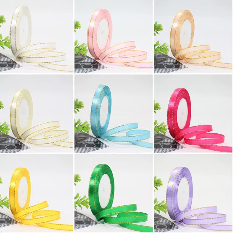1cm Double Gold Edge Gift Wrapping Ribbon