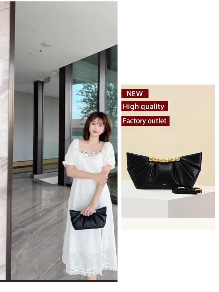 JW PEI 2025 Spring/Summer High-End Ruched Clutch Bag for Women