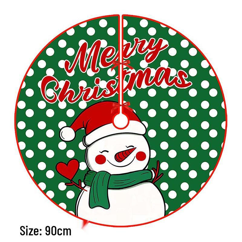 Creative Cartoon Print Christmas Tree Skirt - Festive Home & Party Decoration