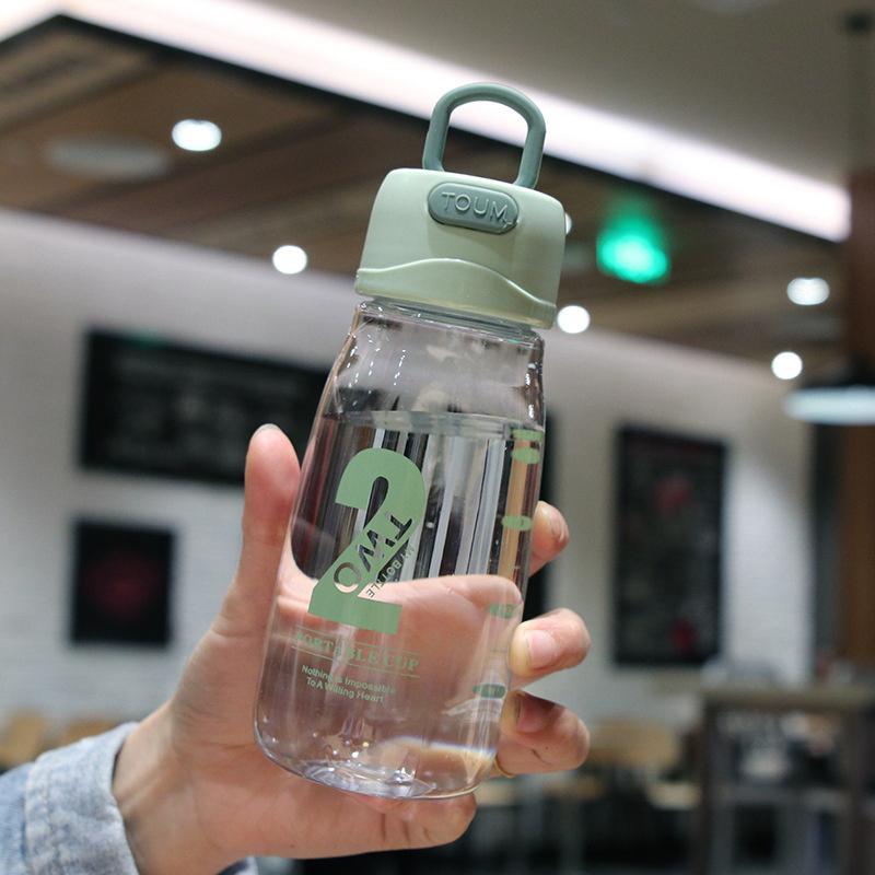 

500 мл Космическая чашка Простая современная чашка для заваривания чая с ручкой для кипятка Пластиковая чашка для питья напрямую Студенческая портативная для улицы зелёный