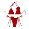 Set Bikini da Donna 2 Pezzi Allacciato al Collo Imbottito Slip da Bagno Set Fiore 3D