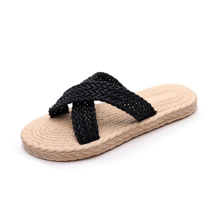Women's Trendy Fashion Cross Strap Beach Slippers - Casual Rubber Sole Sandals