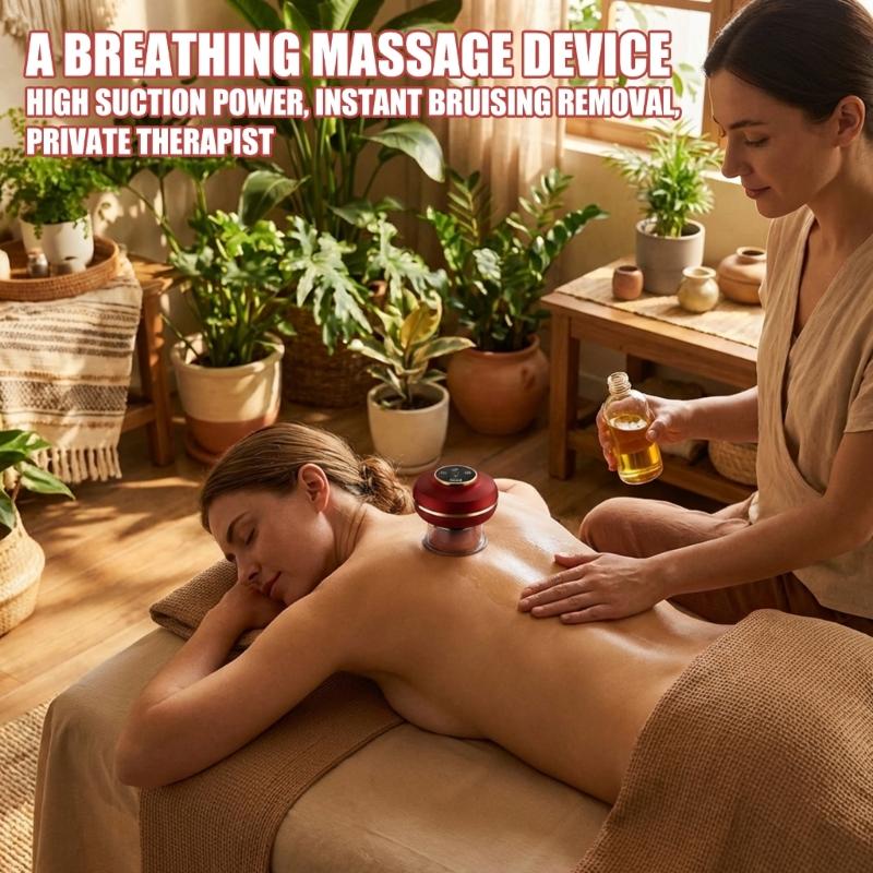 Intelligent Double Cup Electric Cupping Massage Tool with Adjustable Heat and Vibrate for Uncomfort Relief and Wellness