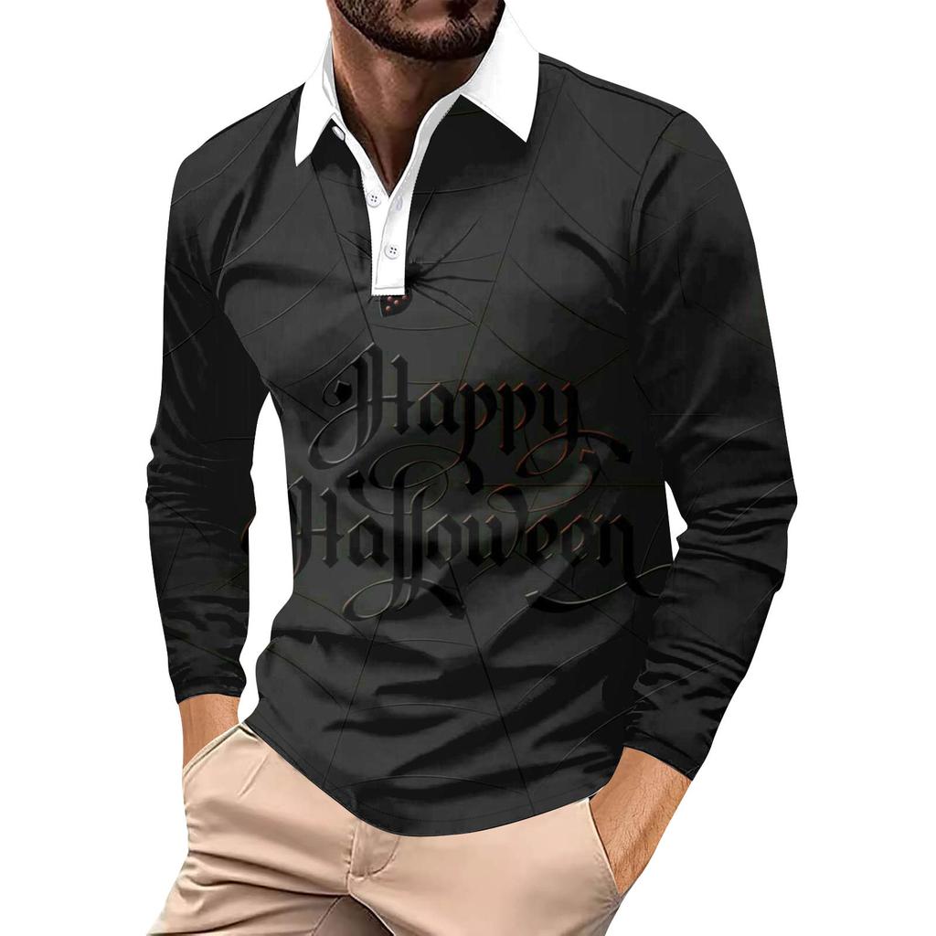 Herrenhemd mit langen Ärmeln und Knopfleiste, modisches, lässiges Oberteil