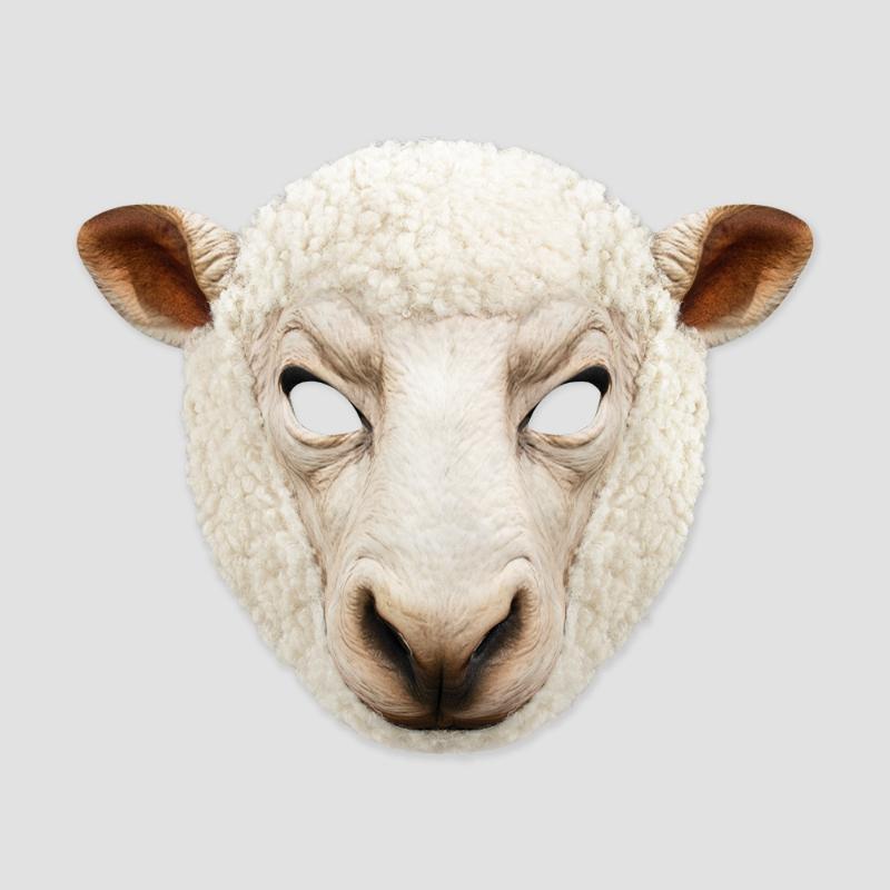 Máscara de Fiesta Cabeza de Oveja Aterradora Felpa Suave EVA Diseño Realista Espeluznante para Adulto Halloween Cosplay Disfraz Decoración Atrezo