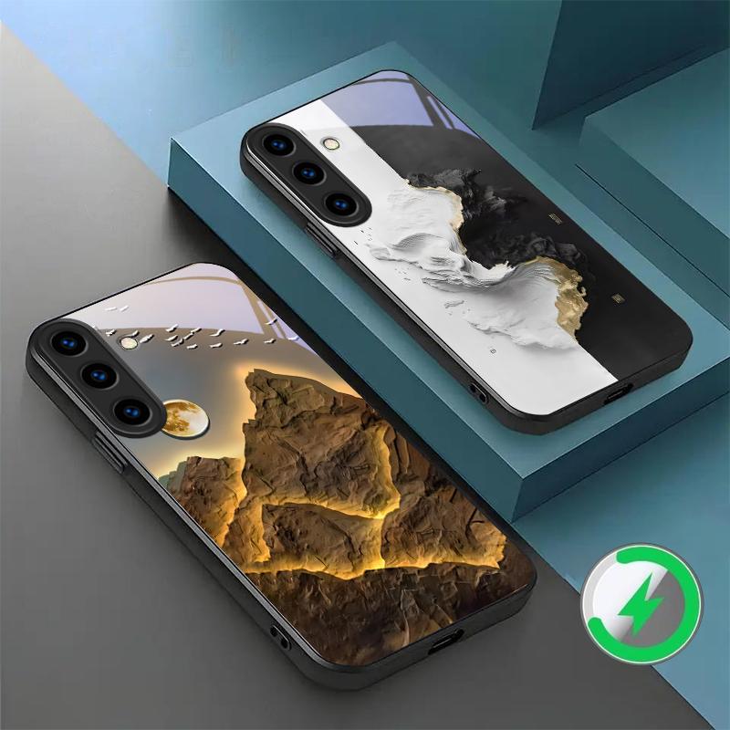Snow Mountain Cluster Suitable For Samsung Galaxy S26 Ultra S20 FE S21 S22+ S23 Plus S24 S25 Edge magnetism Glass Phone Casee