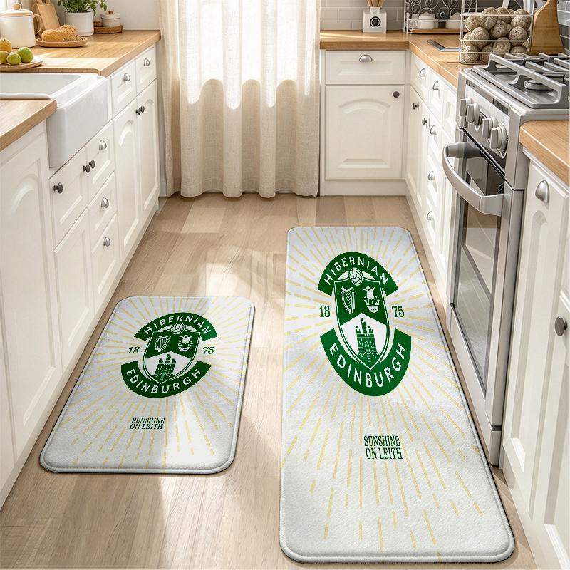 Hibs Flannel Kitchen Mat Christmas Soft Area Rug Non Slip Floor Carpet Home Decoration