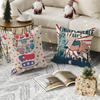 Independence Day Cushion Cover Breathable Linen Pillow Cover Skin-Friendly Home Decor Pillowcase With Hidden Zipper
