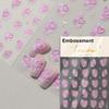 5D Love White English Letter Silver Jelly Nail Art Sticker Line Geometric Pattern Shape Romantic Delicate Manicure Decals