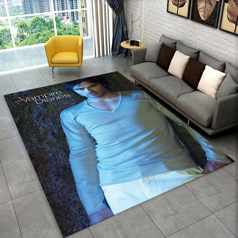 Tappeto The Vampire Diaries Damon Salvatore per Camera da Letto Soggiorno Divano Sala Giochi Zerbino Decorazione Casa, Tappeto Area Bambini Antiscivolo