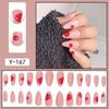 Short Press-On Nails Set Ins Style Fake Full Cover Acrylic Nail Tips Women Daily Wear