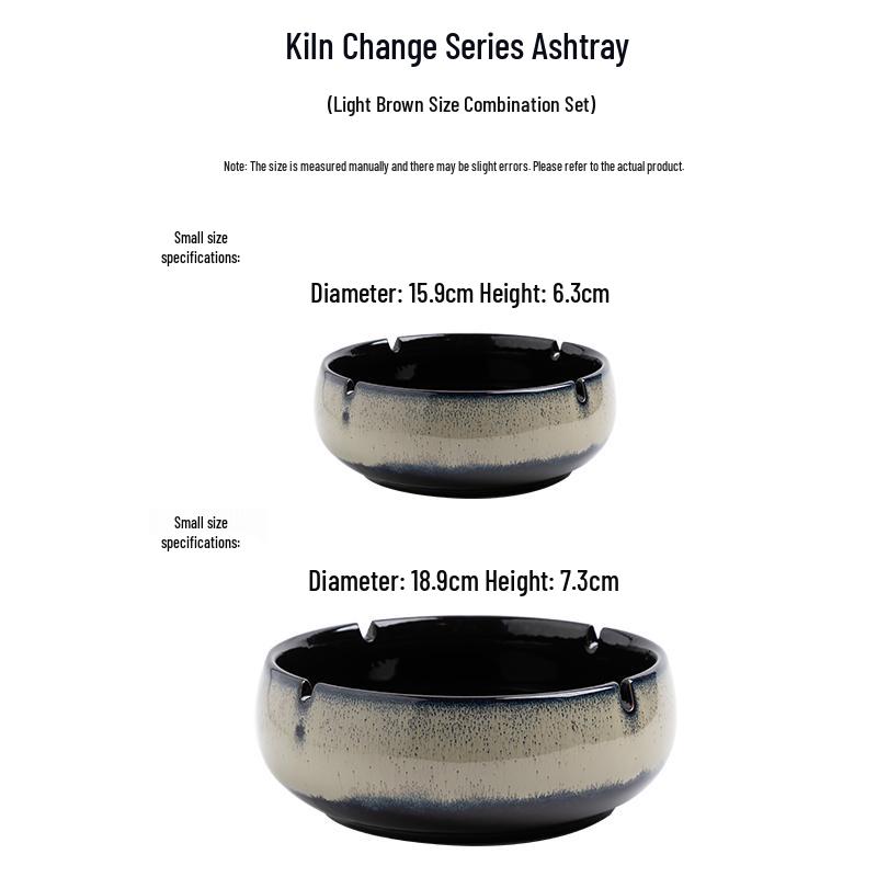 Large Ceramic Ashtray – Creative Retro Chinese Style for Living Room or Office