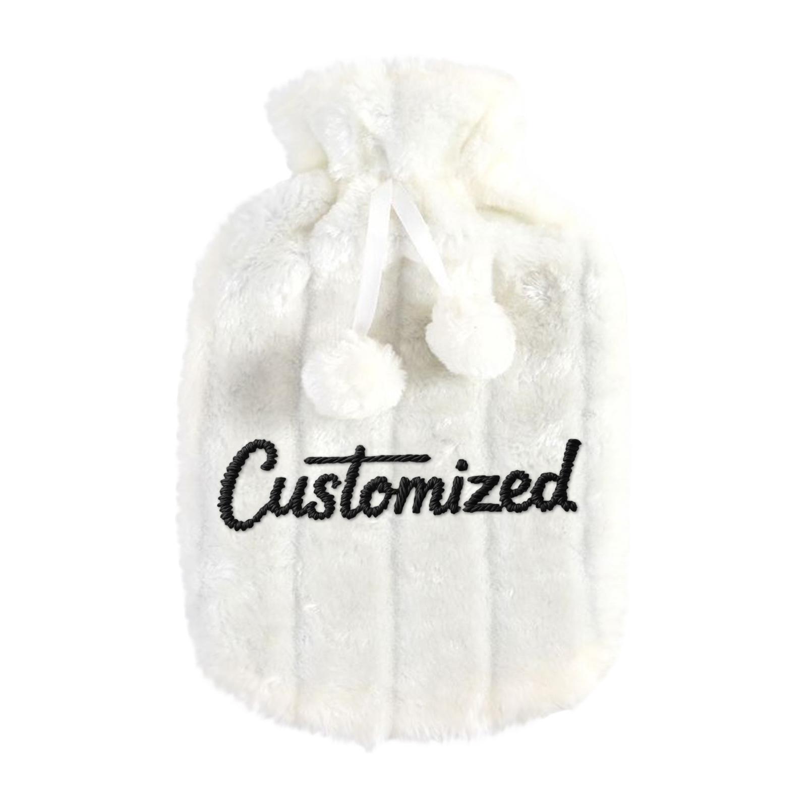 

Персонализированный Пользовательский Вышитый Текст BS Резиновая Грелка Плюшевый Тканевый Чехол Имитация Тканевого Чехла Грелка для Рук Грелка One Size белый