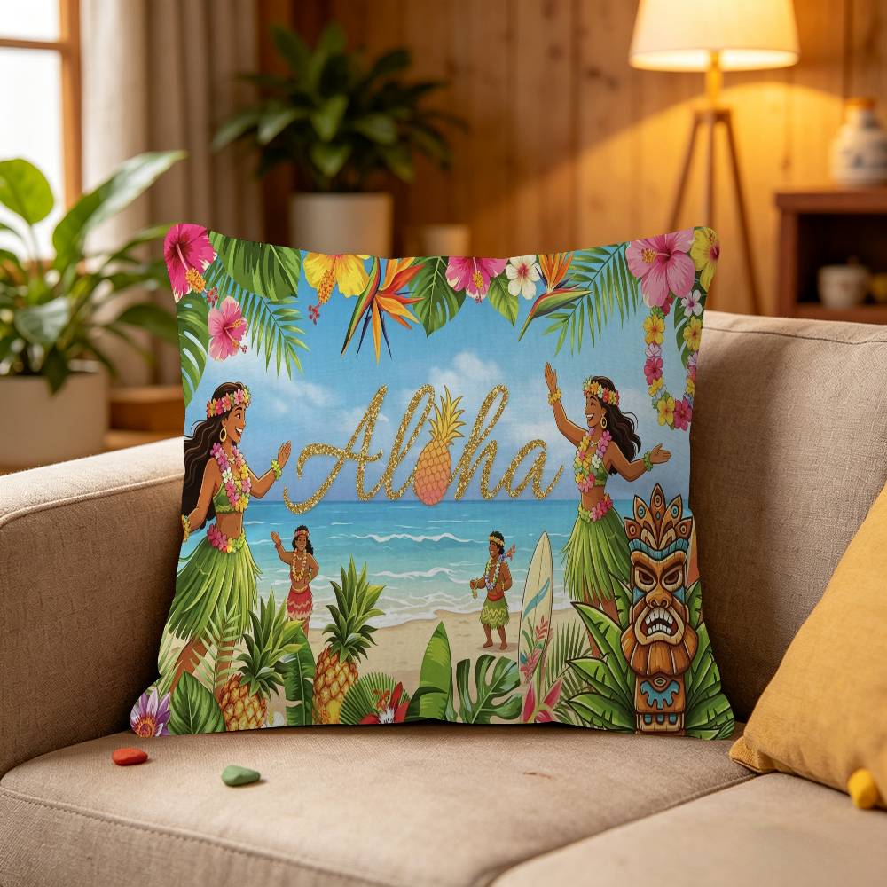 Summer Hawaii Beach Tropical Flowers Aloha Luau Sea Cushion Cover Polyester Sofa Cushions Throw Pillows Home Decor Pillowcover