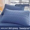 Waterproof Quilted Pillowcase with Protective Isolation Layer - 48x74cm, Anti-Stain & Anti-Saliva, Ideal for Hotels & B&Bs.