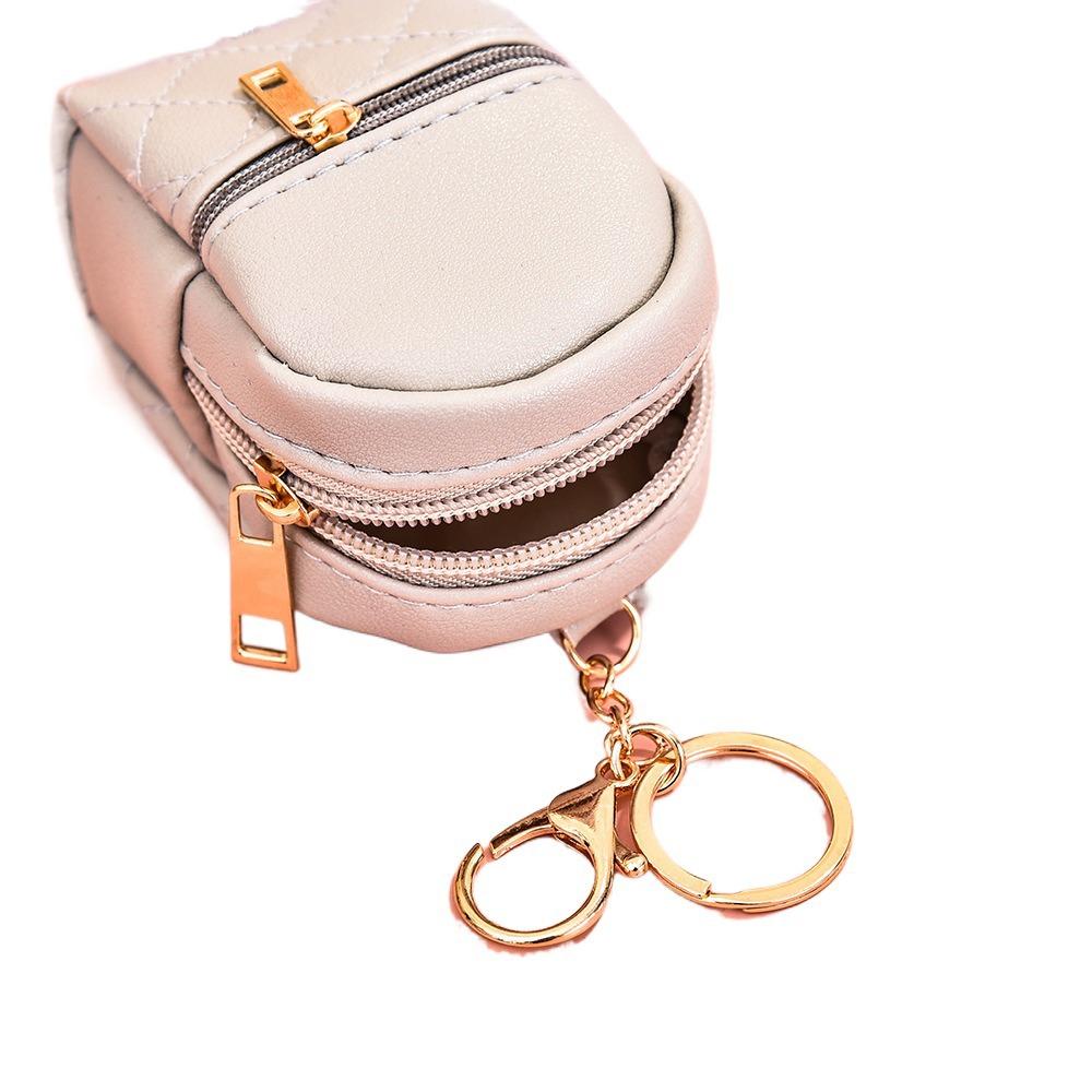 Long Strap Earphone Mini Storage Bag Backpack Shape PU Small Wallet PU Mini Coin Purse  Girl
