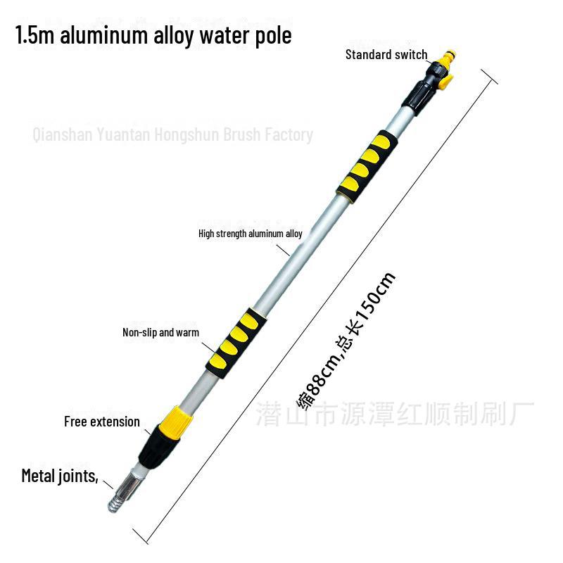 Telescopic Car Cleaning Brush with Soft Bristles, Long Handle, and Absorbent Mop Head