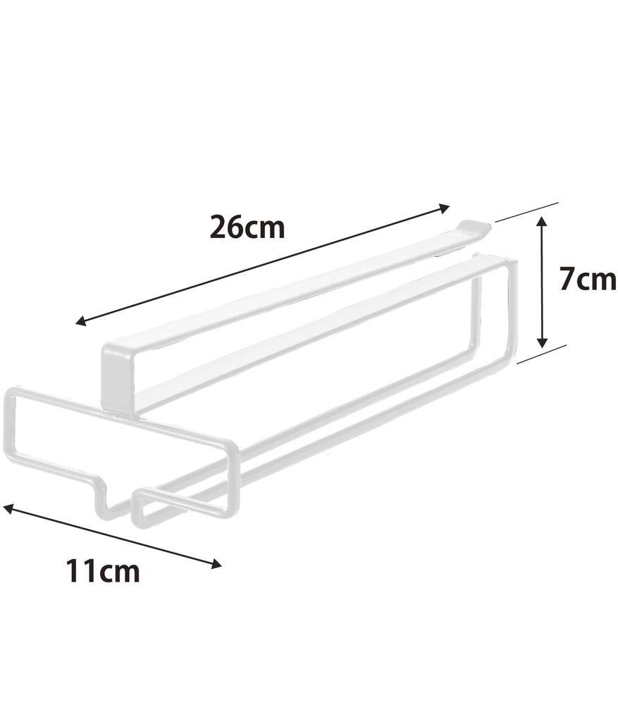 Yamazaki Tower Wine Glass W11 x D26 x No Drilling or Screwing Kitchen Hanging Model 2462 Under-Cabinet Hanger, White, Approx. H7cm, Required, Shelf,