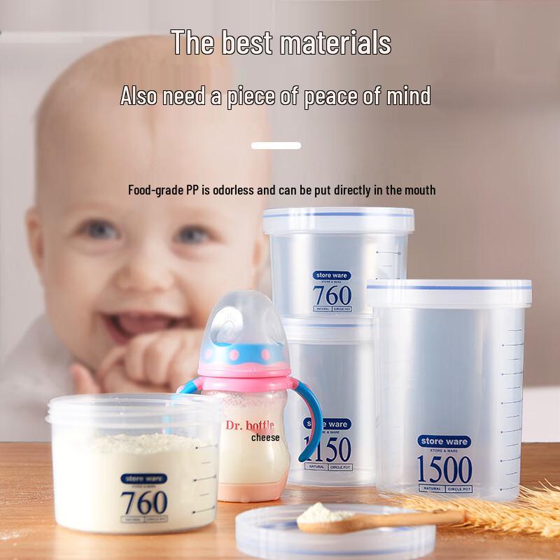 Round Plastic Food Storage Container with Scale