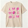 Pink Ribbon Football Tshirt Breast Cancer Awareness Cotton Casual Shirt Helmet Bow Game Day Fashion Streetwear Tees Unisex Tops