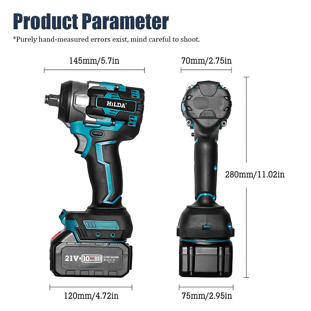 Brushless Electric Wrench Large Torque Electric Driver Lithium Rechargeable Cordless Air Cannon Auto Repair Power Tools