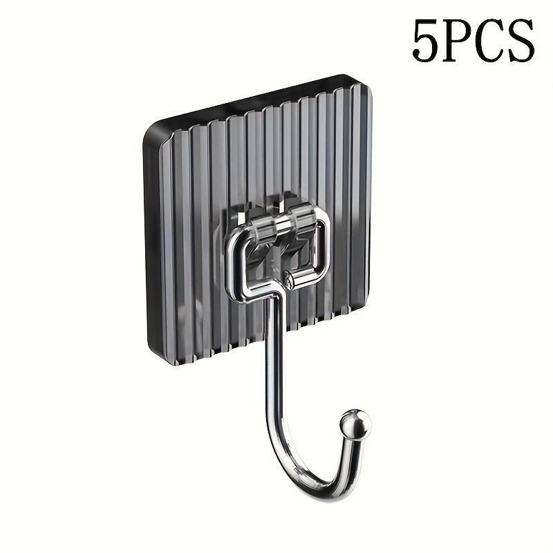 5pcs No-drill Hooks---Traceless Hooks Kitchen Bathroom Bathroom Organization Supplies Super Strong Self-adhesive, Utility Hooks