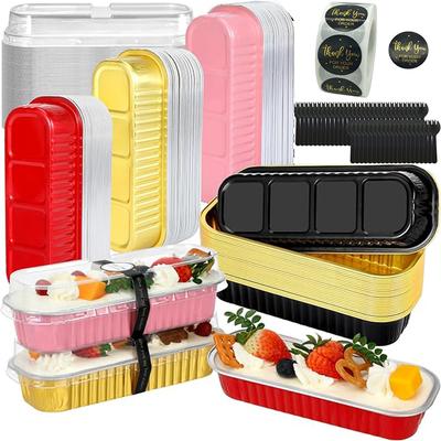 Mini Loaf Pans Rectangle Aluminum Foil Baking Pan Mini Bread Container Heat-Resistant Cake Pans Bread Containers Muffin Tins